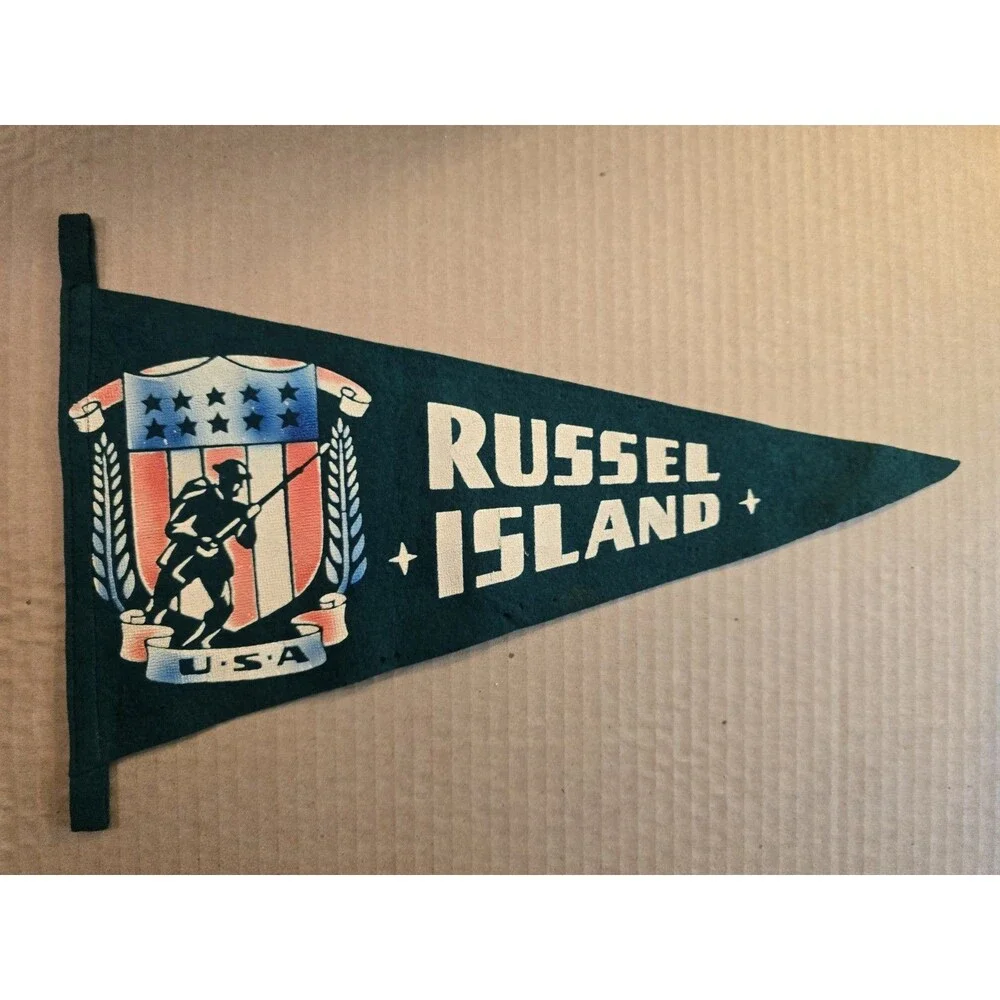 Russell Island Felt Pennant World War 2 Pacific Island US Naval Base 15